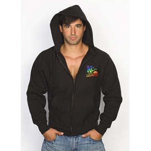 Sudadera con capucha y cremallera con estampado bordado - Negra - Tallas XS a 6XL - Product Image 3