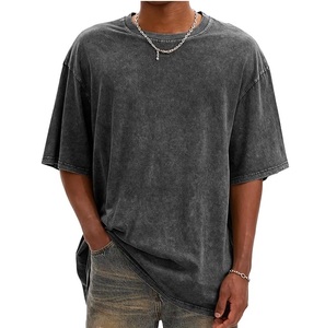 Top Premium qualité 100% coton goutte épaule grande taille lavé à l'acide surdimensionné T-Shirt Stone Wash respirant en gros BAS quantité minimale de commande - Product Image 6