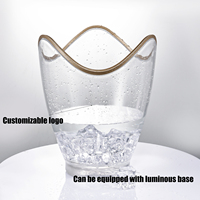 Seau à glace en plastique de haute qualité finition chromée incassable pour bière bar à vin KTV fête à la maison