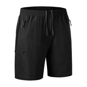 Top Premium High Trending Men's 100% Poliéster Multi-Bolsillos Stretch Cargo Shorts Cintura media Alta calidad Sólido Antiarrugas - Product Image 1