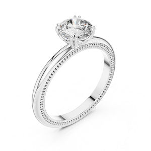 Bague de fiançailles vintage pour femme en or rose 14 carats avec diamant de laboratoire de 1 carat |   Diamant cultivé certifié IGI - Product Image 6