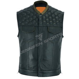 Veste en cuir véritable pour motard, coupe diamant, respirante, hiver, courte, nouvelle collection homme, avec plusieurs poches - Product Image 1