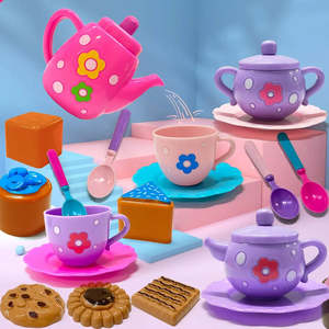 Moderno Juego de Té de Plástico para Niñas, Incluye Juguetes de Cocina, Casa de Juegos, Unisex, Empaquetado en Caja - Product Image 2