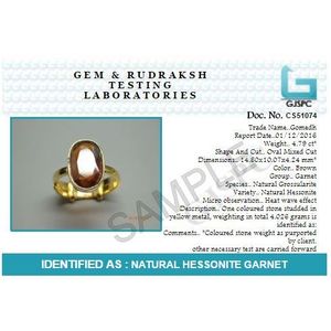 Granate Hessonita Natural Certificado (Gomed) 3.25-12.25 Ratti, Anillo Ajustable con Engaste de Bisel Ashtdhatu, Gema Astrológica Fina - Product Image 4