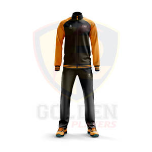 Golden Players Survêtements à la mode pour hommes avec logo personnalisé Noir/Orange 100% Tenue de sport d'hiver de haute qualité - Product Image 6