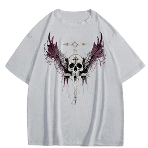 เสื้อยืดผ้าฝ้าย100% สำหรับผู้ชายและผู้หญิงเสื้อยืดระบายอากาศได้ดีเป็นมิตรต่อสิ่งแวดล้อมสไตล์วินเทจ - Product Image 1