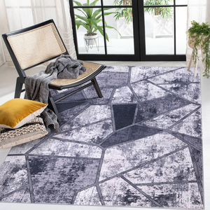 Alfombra lavable con diseño geométrico de retazos en blanco y negro de Netline Home Depot 4001 - Product Image 6