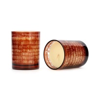 Décoration d'intérieur, bougie parfumée artisanale en cire de soja naturelle dans un bocal en verre, personnalisée pour Noël