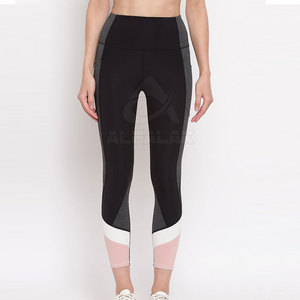 Leggings de yoga sur mesure pour femme, motif uni, taille mi-haute, séchage rapide, respirant, en coton/polyester, vêtements de sport, taille élastique - Product Image 1