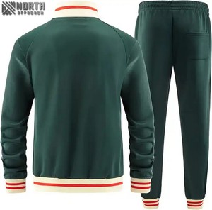 Ensemble de survêtements d'hiver personnalisés avec logo, couleur unie, 100 % coton, légers, respirants, à capuche, avec taille élastique, pour le sport - Product Image 4