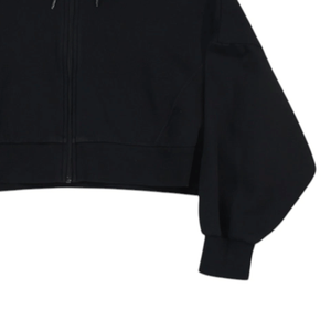 Women's <b>Black</b> <b>Cropped</b> Pullover Hoodie <b>Jumper</b> Breathable Cotton Fleece Sweatshirt Top for Winter Streetwear - Product Image 5