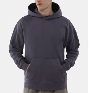 Sudadera con Capucha de Alta Calidad, Estilo Urbano, 100% Algodón, Bordado, Personalizada para Hombre, Hombros Caídos, Talla Grande - Product Image 2