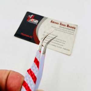 Pinzas para Extensión de Pestañas de Navidad, Punta de Fibra, Agarre Fuerte, Acero Inoxidable, Probadas a Mano, con Logotipo Personalizado - Product Image 3