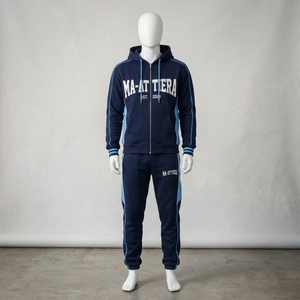 Conjunto Deportivo para Hombre, Sudadera con Capucha Azul Marino, Pantalones Deportivos con Bloques de Color, Sudadera con Cierre, Ropa Deportiva para Entrenamiento, Running, Gimnasio, Fitness - Product Image 1