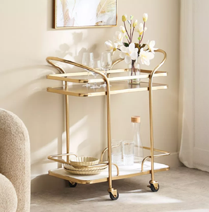 Chariot de service extérieur pliable en teck, avec plateau extensible, tiroir de rangement, porte-bouteilles, disponible à prix de gros - Product Image 4