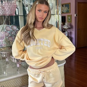 Nueva llegada invierno moda mujer estampado Stand Collar manga larga Casual pulóver sudadera algodón poliéster tela - Product Image 6