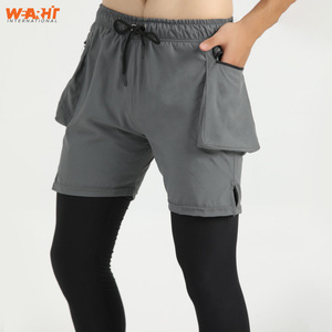 Pantalones cortos informales de nuevo estilo para hombre, cintura elástica, ropa deportiva transpirable de secado rápido con cordón, ropa informal ligera con bolsillos sólidos - Product Image 6