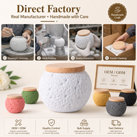 Urna Conmemorativa para Mascotas, Moderna y Hecha a Mano, con Tapa de Madera, para Guardar Cenizas de Perros y Gatos