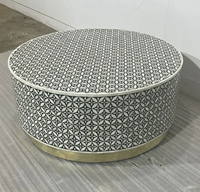 Table basse hexagonale moderne de style marocain en bois incrusté, marron et blanc, motif floral, mobilier de maison, prix de gros usine