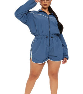 High Quality <b>Woman</b> 2 Piece Set Windbreaker Oversize Zipper Cropped Top <b>Short</b> Set <b>Shorts</b> and Jacket Set - Product Image 3