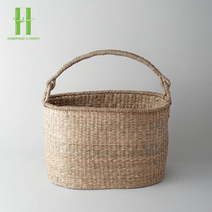 Panier de rangement en jonc de mer style jardin Décorations de Noël décoratives pour la maison Cadeaux Panier à linge pliable Boîte de rangement Bin OEM - Product Image 4