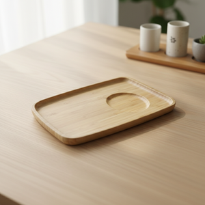 Best Sale 3203019-22X14 Wooden Serving Tray Food Safe Plywood <b>Tea</b> <b>Set</b> Tray For Export - Product Image 5