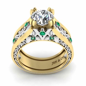 แหวนหมั้นเพชรแบบวินเทจสำหรับผู้หญิง925ชุบทองแหวนเงินแท้ - Product Image 3