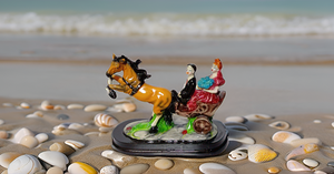 <b>Large</b> Vintage Style Horse Cart Statue Best Gifts Valentine's Day Anniversary Weddings Home Decoration Showpiece Metal Crafts - Product Image 3