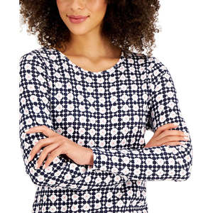 เสื้อเชิ้ตผ้าฝ้ายพิมาพิมพ์ลายสีขาวขนาดกลางสำหรับผู้หญิงของชาร์เตอร์คลับ - Product Image 2