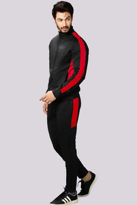 Ensemble de vêtements de sport de mode avec contraste de couleur hommes Jogging costume avec veste à glissière confortable hommes Fitness survêtement tenue - Product Image 2