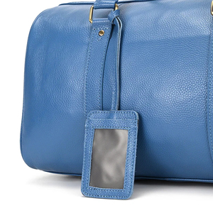 Sac de voyage en cuir bleu, sac de week-end, pliable, portable, fermeture à glissière, sangle réglable, imperméable, grande capacité, durable - Product Image 6