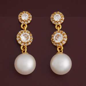 Pendientes de Plata 92.5 con Diseño Geométrico de Borla y Esmeralda, Perla, Diamante, Rubí y Circonita para Regalo de Boda o Fiesta - Product Image 5