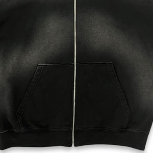 Haute qualité 100% coton à capuche coupe ample 3D broderie cravate teinture solide motif avant Logo numérique hiver délavé plaine teint - Product Image 5