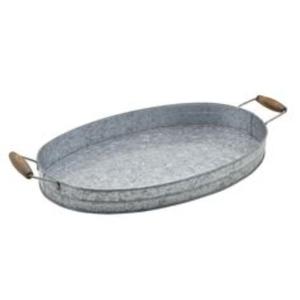 Plateau de service en métal galvanisé durable et élégant conçu pour faciliter le transport des boissons alimentaires et des accents de table décoratifs - Product Image 4