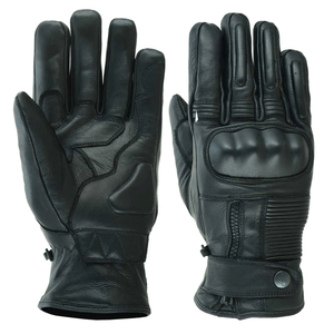 Guantes de cuero de vaca unisex para motocicleta Auto Racing Ciclismo Negro con nudillo para armadura Transpirable para montar en invierno - Product Image 2