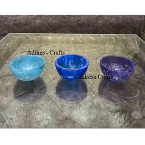 Cuencos Decorativos de Resina para Aperitivos, Vajilla de Resina de Primera Calidad, Cuenco para Postre con Cuchara de Resina, Cubertería de Resina Fluida Hecha a Mano, Cuenco Personalizado para Frutos Secos - Product Image 4