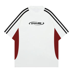 เสื้อยืดคอตตอนปักโลโก้แบบยูนิเซ็กส์ลายบล็อกสี - Product Image 1