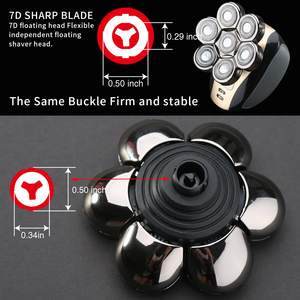 Tête de rasoir électrique 3-en-1 pour homme avec 7 lames, lavable humide/sec, remplacement pour le visage et le corps, mini rasoir rotatif - Product Image 5