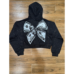 Sweat à capuche avec fermeture éclair brodé de strass pour hommes, sweat à capuche zippé de qualité supérieure à prix abordable pour garçons - Product Image 3