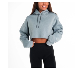 Sudadera Corta Informal Personalizada para Mujer, de Algodón, Talla Grande, con Capucha, Manga Larga, Totalmente Personalizable - Product Image 1
