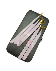 Nouveauté Pince à épiler professionnelle personnalisée pour cils Or blanc Acier inoxydable Pince à épiler lisse pour cils - Product Image 1