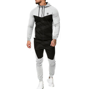 Ensemble de survêtement pour homme en deux pièces, style sport décontracté pour l'hiver 2025, taille plus, vêtements de course, 100% polyester, respirant, sweat à capuche en polaire - Product Image 2