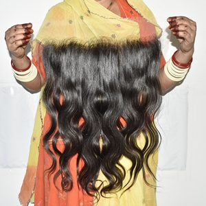 Cabello Humano Virgen Camboyano de Templo Vietnamita, Ondulado, con Frente de Encaje HD 13x6, Cabello Humano Negro Vietnamita - Product Image 5