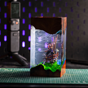 Lámpara de Resina Epoxi Personalizada, Lámpara de Resina Epoxi, Lámpara de Arte de Madera y Resina, Lámpara de Noche Personalizada, Regalo Hecho a Mano, Cumpleaños - Product Image 6