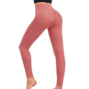Femmes taille moyenne 100% coton pantalons de Yoga extensible respirant Leggings de gymnastique entraînement Squat-preuve ventre contrôle pantalon Fitness - Product Image 2