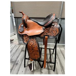 Selle de cheval en cuir Western-Fabriqué en Inde Arbre en plastique de haute qualité Couleur et taille personnalisées Prix bas - Product Image 2