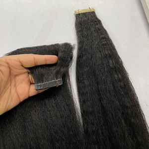 Extension de cheveux humains indiens vierges non transformés à cuticule alignée cheveux bruts doublement étirés style vague naturelle - Product Image 1