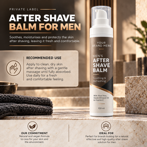 Baume après-rasage pour homme en marque propre 100ml |   Aloe Vera & Huile d'Amande Douce |   Fabricant OEM Espagne - Product Image 2
