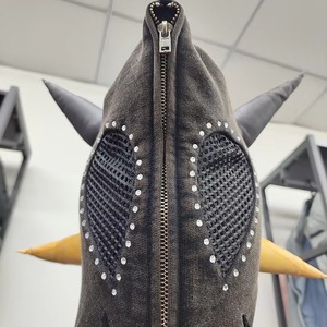 Fabricante personalizado Color personalizado French Terry Heavyweight Zipper Jacket Rhinestone Pullover Hoodie Hombres - Product Image 5