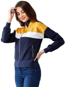 Chaqueta Bomber personalizada de alta calidad para hombre, ropa deportiva de bloque de Color, longitud larga con decoración de letras, chaquetas de mujer de estilo propio - Product Image 2